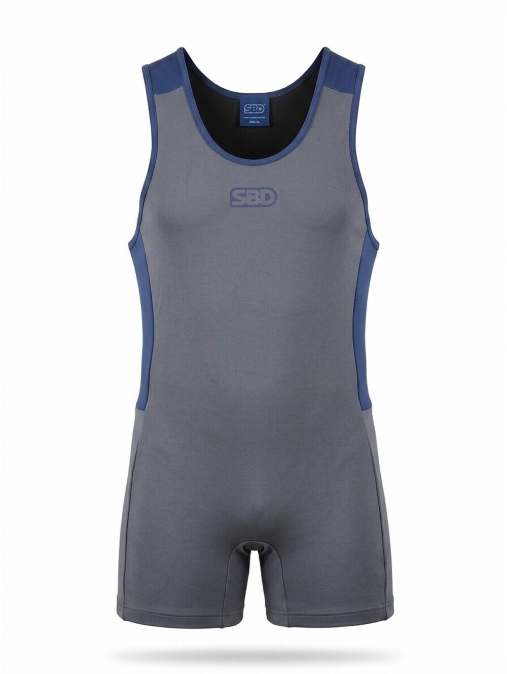 SBD Powerlifting Singlet Mens XL Storm Grey Navy Blue Competition Lifting EUC